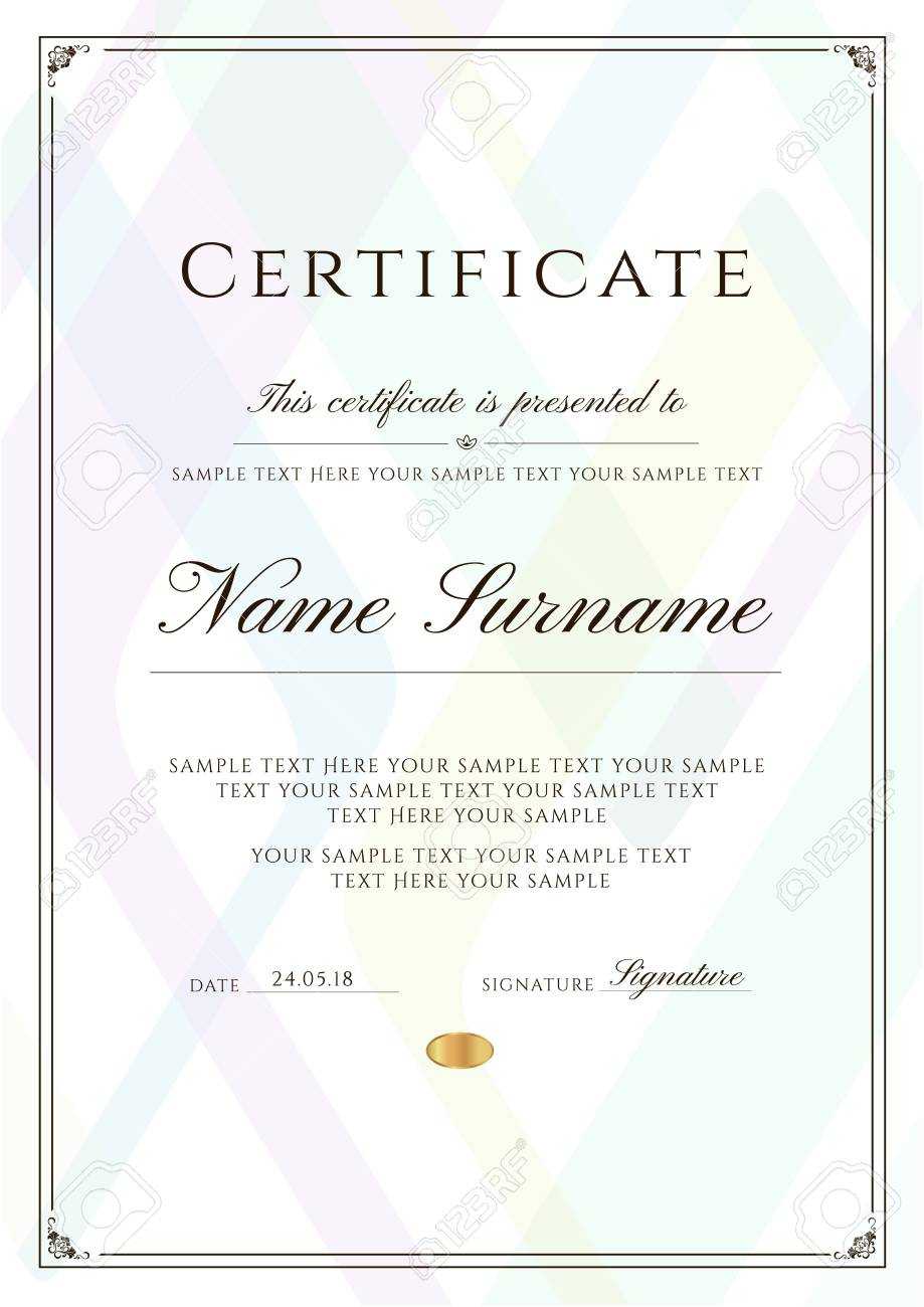 Certificate Template With Frame Border And Pattern. Design For.. Throughout Winner Certificate Template