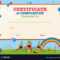 Certificate Template With Kids In Playground In Free Kids Certificate Templates