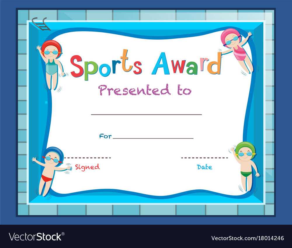 Certificate Template With Kids Swimming In Swimming Award Certificate Template