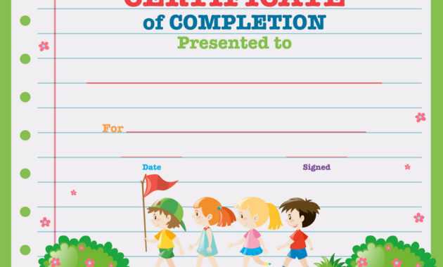 Certificate Template With Kids Walking In The Park intended for Walking Certificate Templates