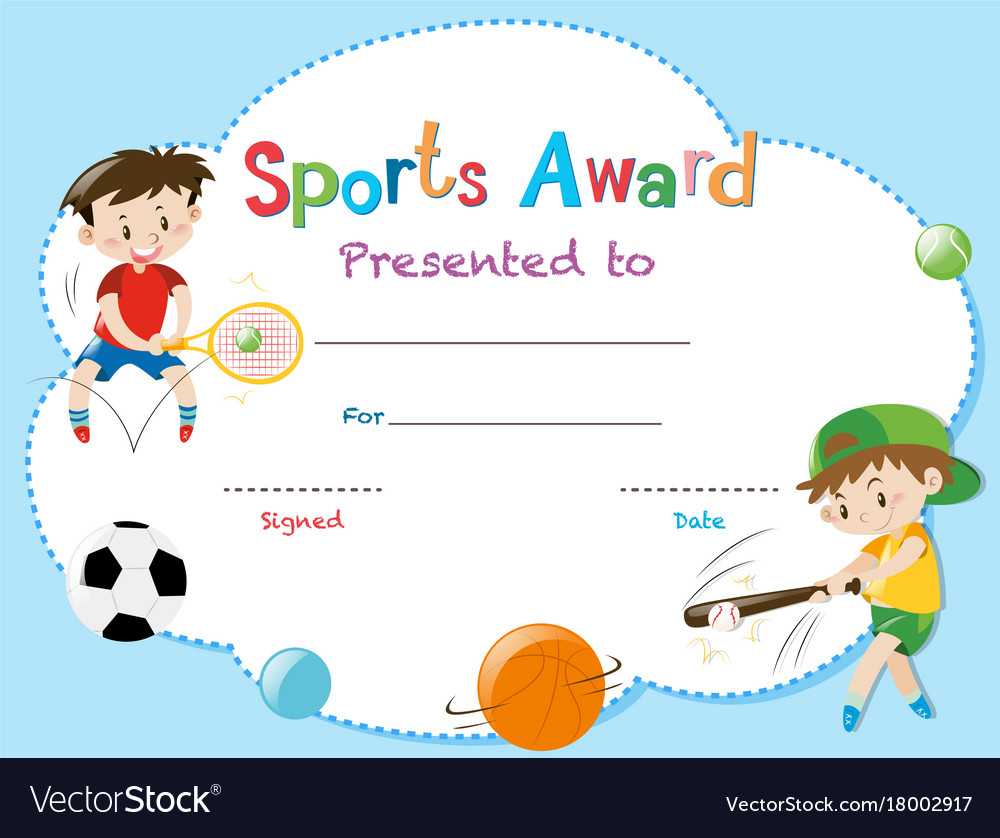 Certificate Template With Two Boys Playing Sports In Athletic Certificate Template
