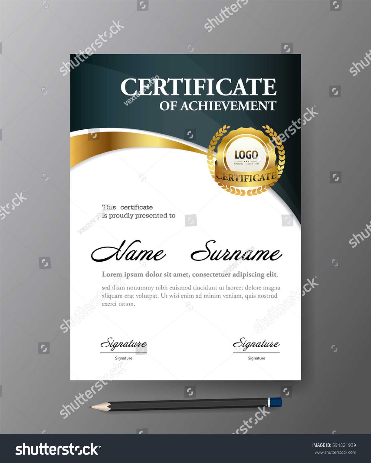Certificate Templatea4 Size Diploma Vector Illustration In Certificate Template Size