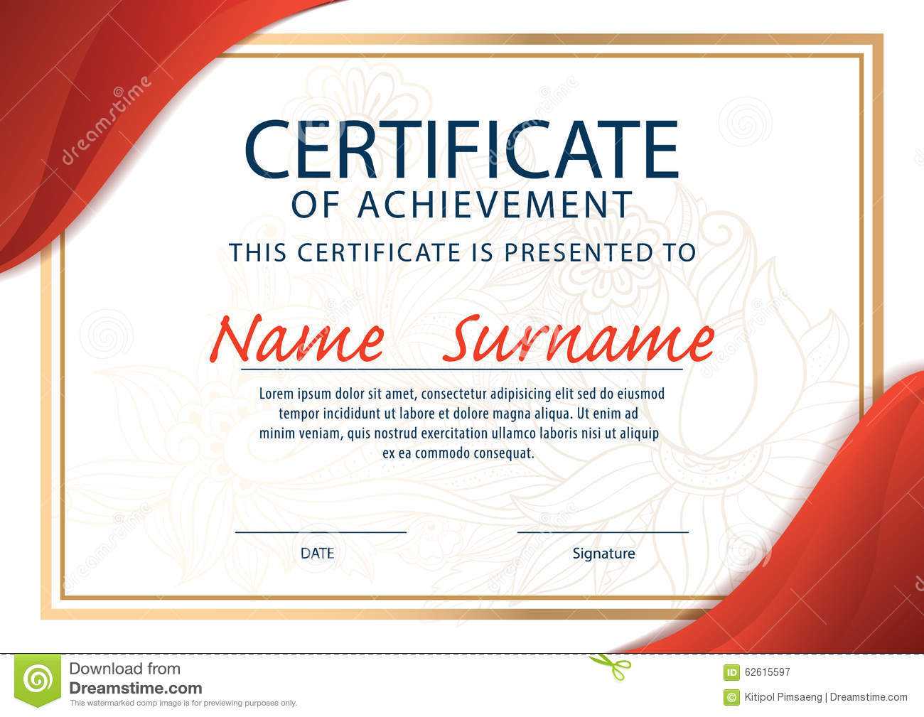 Certificate Template,diploma ,a4 Size ,vector Illustration Throughout Certificate Template Size