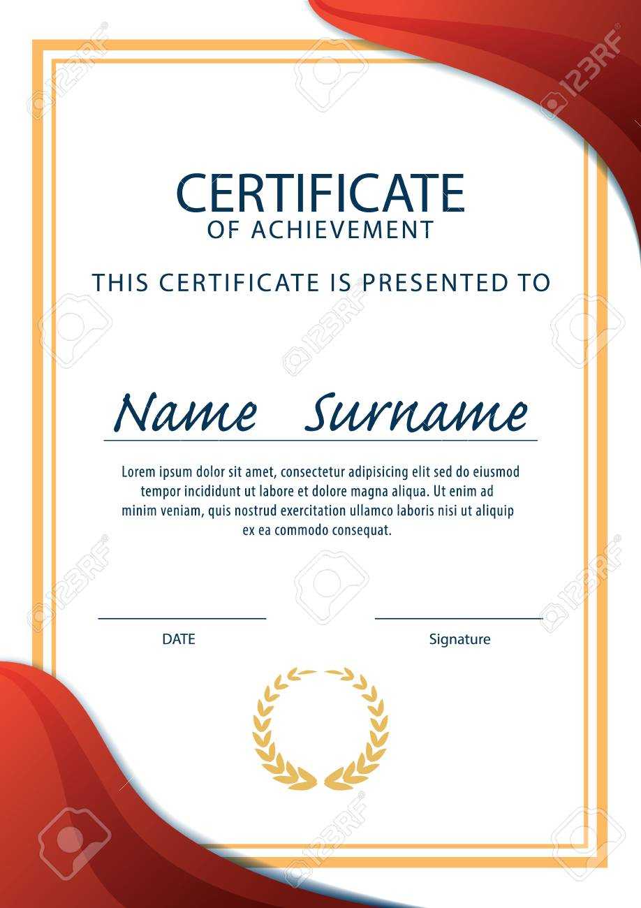 Certificate Template,diploma,a4 Size ,vector Throughout Certificate Template Size