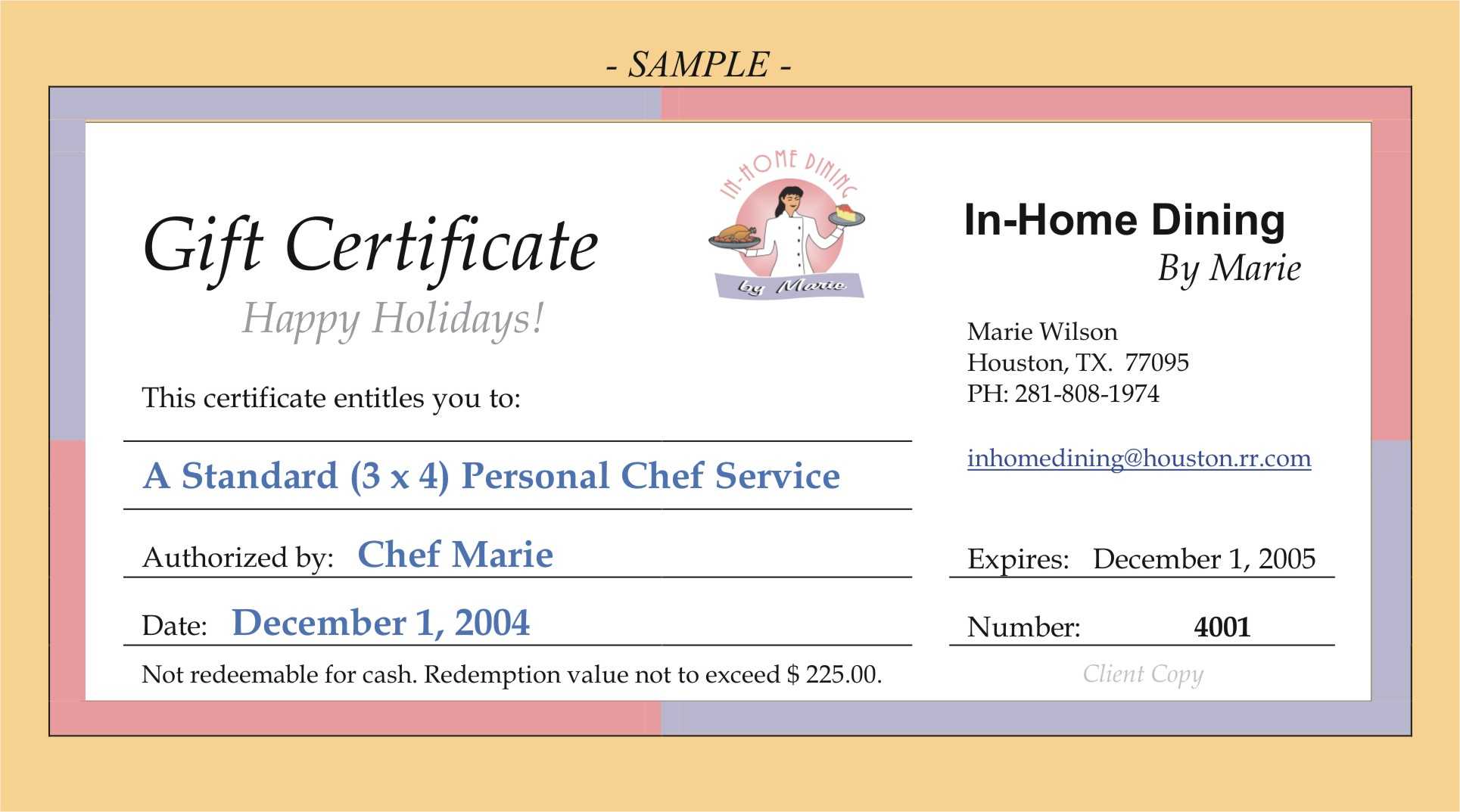 Certificate Templates: Dinner Gift Certificate Best Samples Intended For Dinner Certificate Template Free