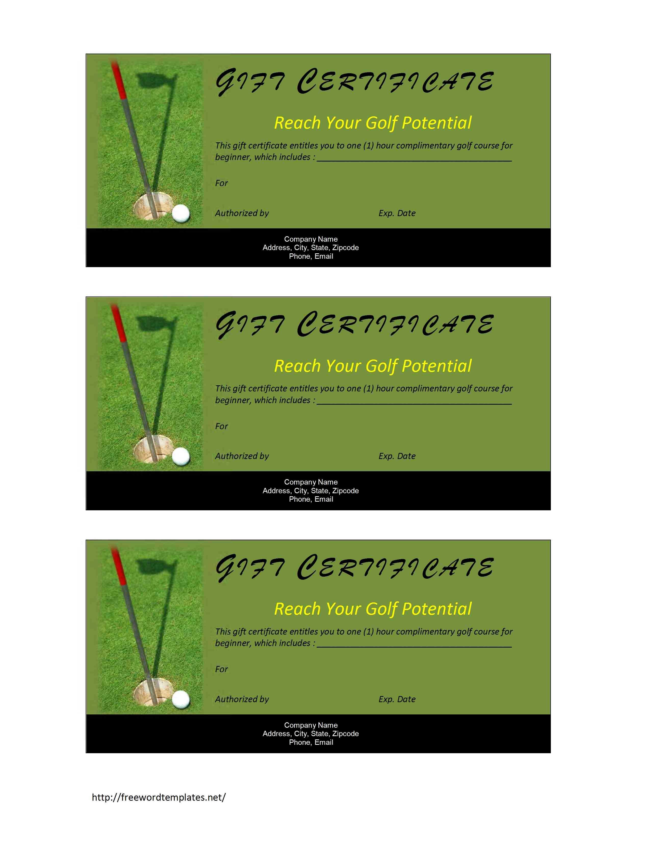 Certificate Templates Golf Free | Sample Customer Service Resume In Golf Certificate Template Free