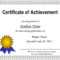 Certificates: Amazing Certificate Of Achievement Template Pertaining To Certificate Of Accomplishment Template Free