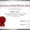 Certificates: Amusing Employee Of The Month Certificate Regarding Employee Of The Year Certificate Template Free