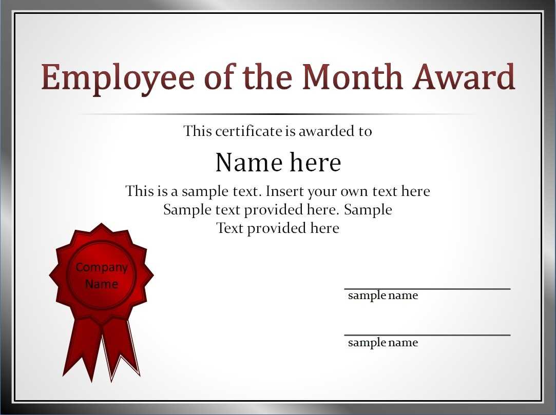 Certificates: Amusing Employee Of The Month Certificate Regarding Employee Of The Year Certificate Template Free