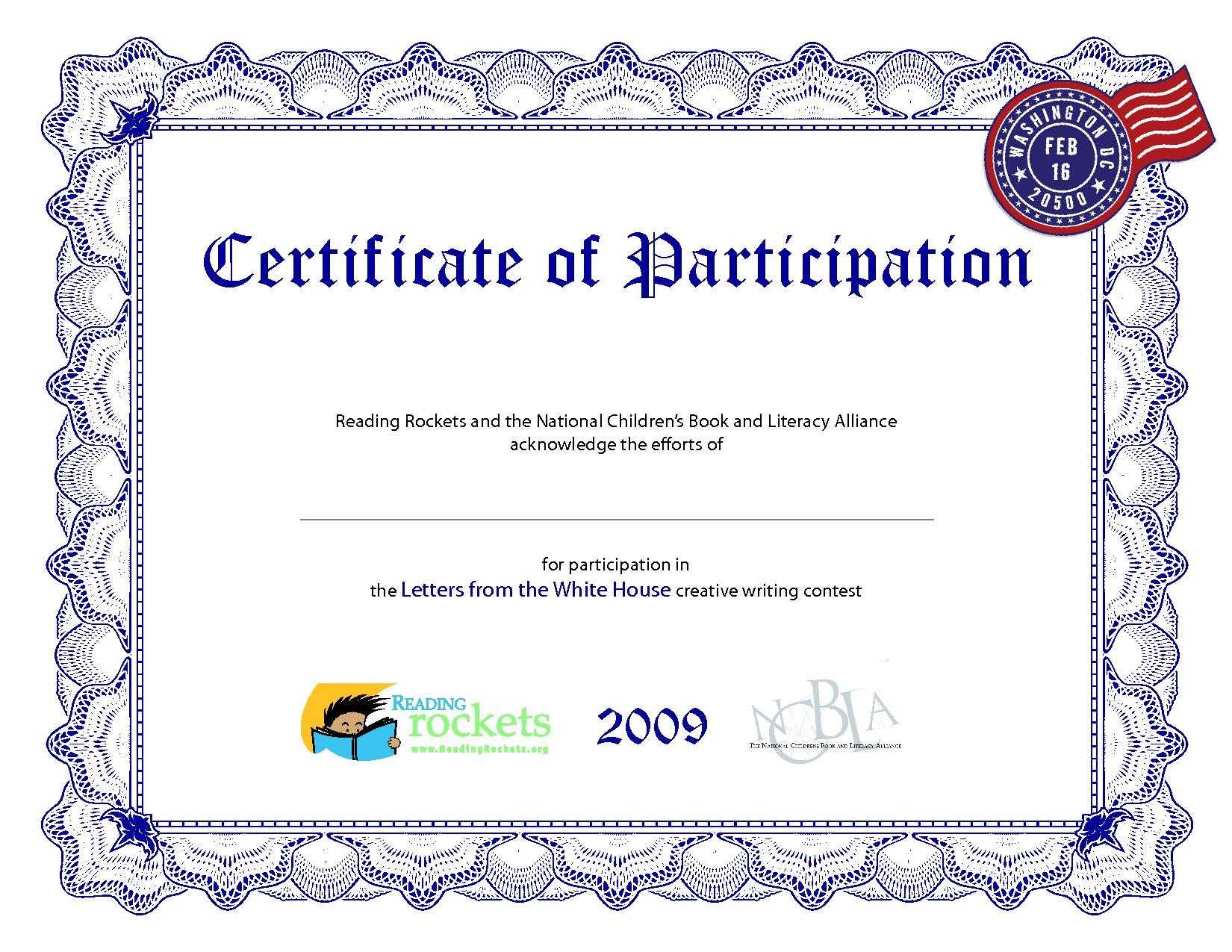Certificates. Best Certificate Of Participation Template Pertaining To Certificate Of Participation Template Ppt