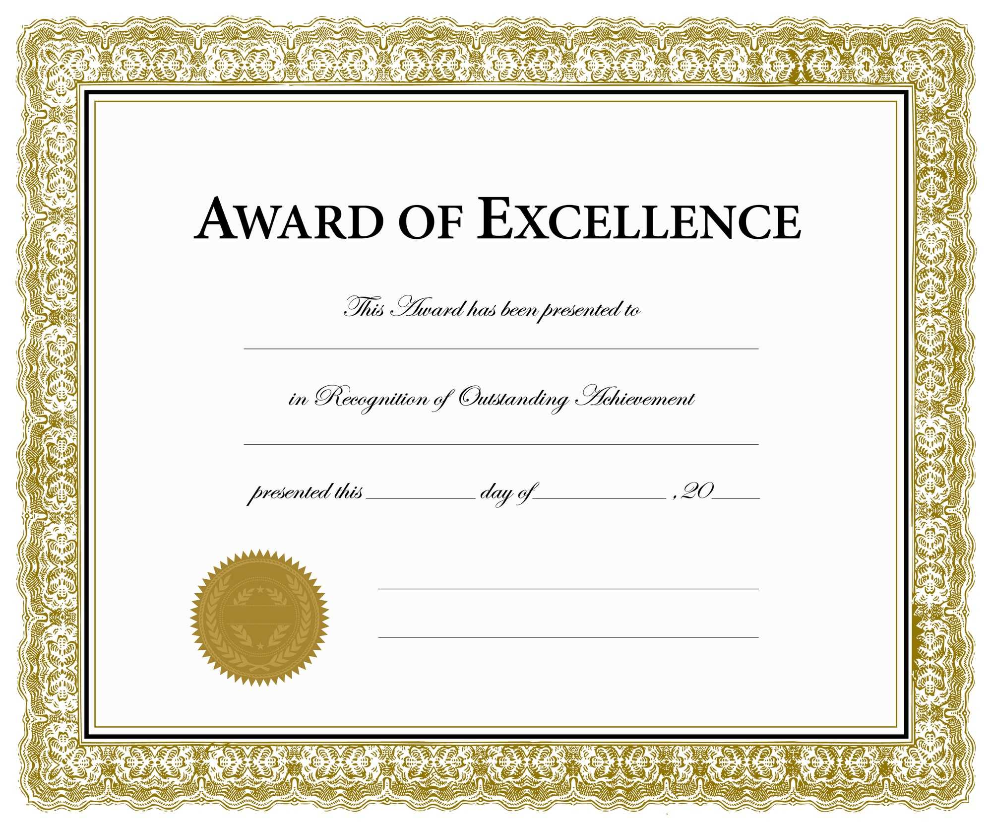 Certificates. Charming Award Of Excellence Certificate Throughout Award Of Excellence Certificate Template