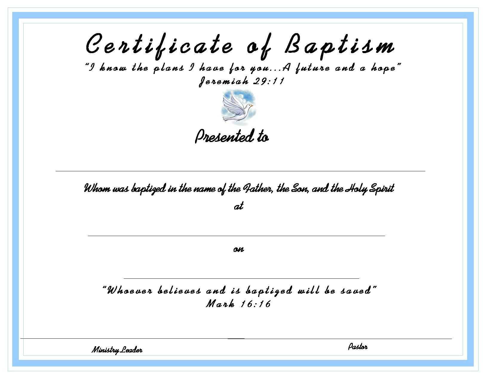 Certificates. Elegant Baptism Certificate Template Ideas Intended For Baptism Certificate Template Download