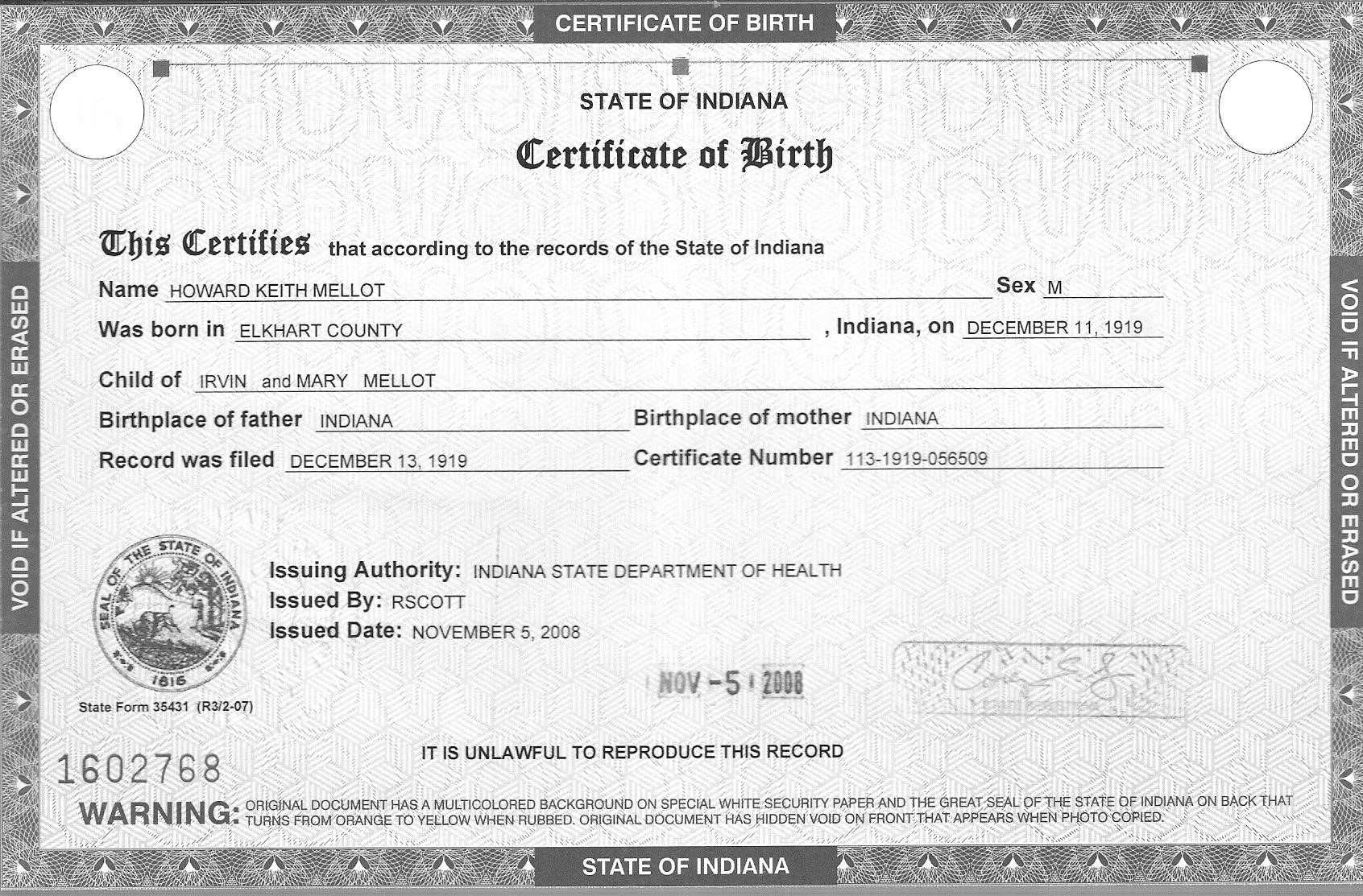 Certificates: Enchanting Birth Certificate Templates Designs Throughout Editable Birth Certificate Template