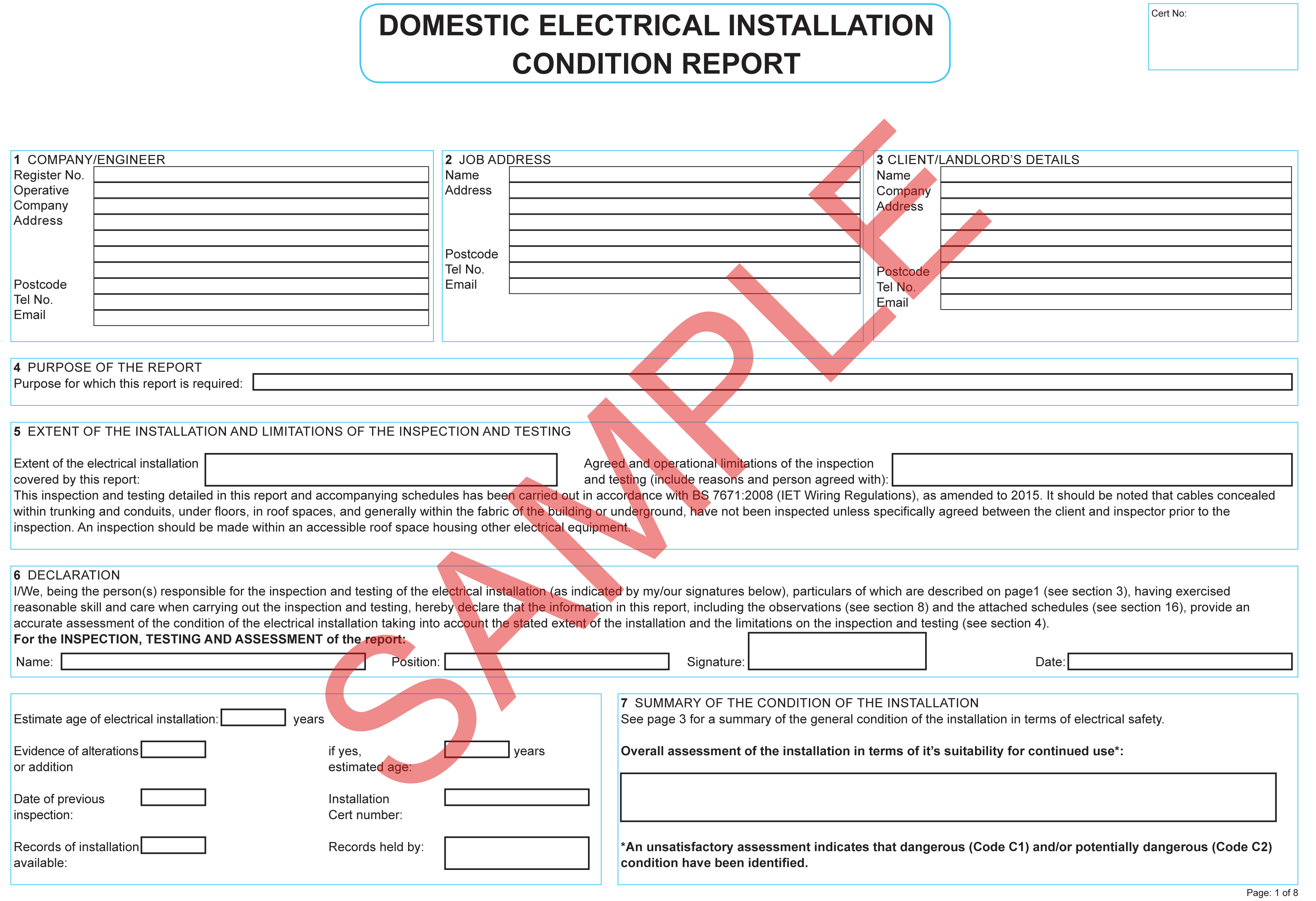 Certificates | Everycert For Electrical Minor Works For Electrical Minor Works Certificate Template