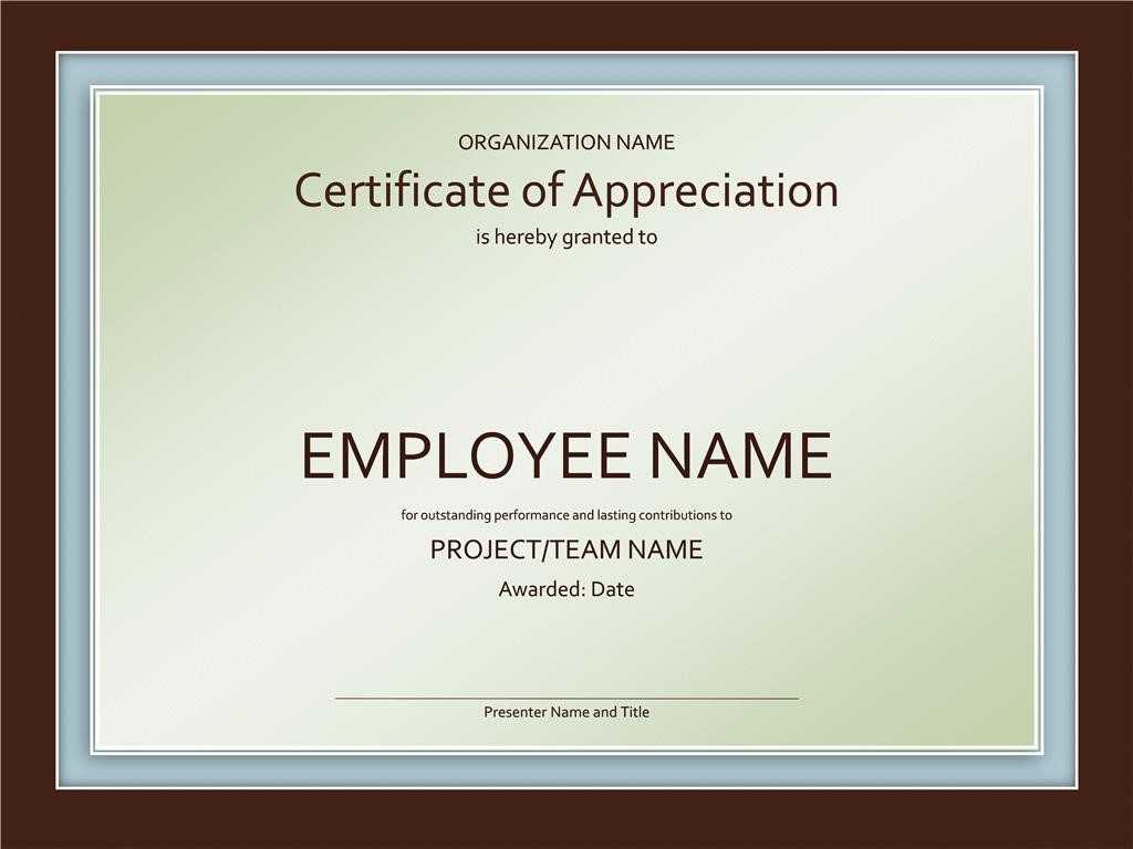 Certificates. Inspiring Appreciation Certificate Template Intended For Employee Anniversary Certificate Template