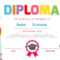 Certificates Kindergarten And Elementary, Preschool Kids Diploma.. Inside Preschool Graduation Certificate Template Free