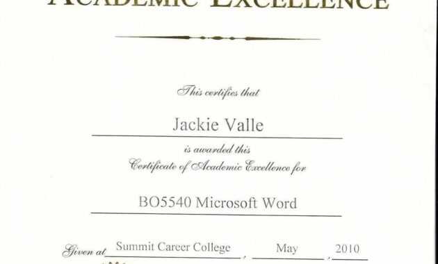 Certificates. Mesmerizing Award Certificate Template Word regarding Academic Award Certificate Template