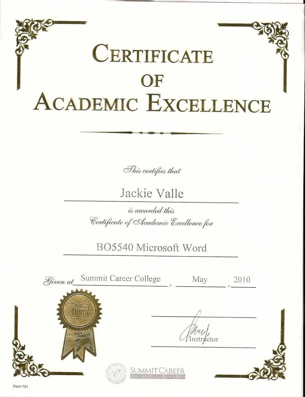 Certificates. Mesmerizing Award Certificate Template Word Regarding Academic Award Certificate Template