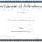 Certificates: Popular Attendance Certificate Template Word With Attendance Certificate Template Word