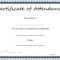 Certificates: Popular Attendance Certificate Template Word With Attendance Certificate Template Word