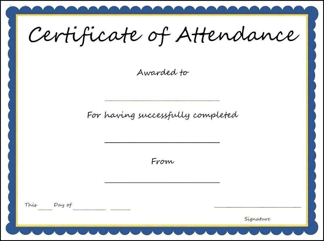 Certificates: Popular Attendance Certificate Template Word With Attendance Certificate Template Word