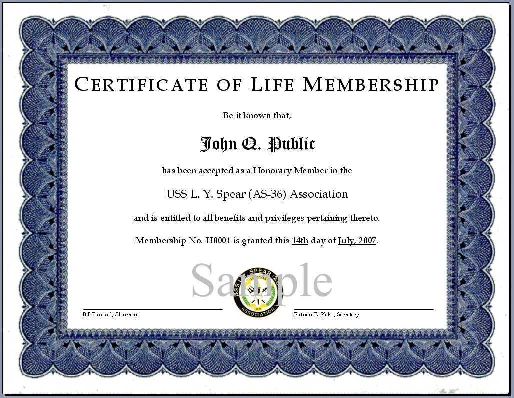 Certificates. Simple Membership Certificate Template Sample Intended For Life Membership Certificate Templates