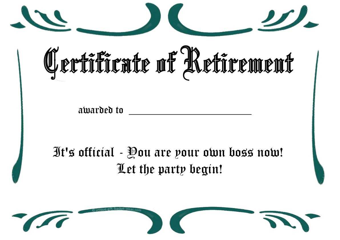 Certificates: Simple Sample Retirement Certificate Template Pertaining To Retirement Certificate Template