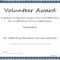 Certificates: Stylish Volunteer Certificate Template Sample Pertaining To Volunteer Award Certificate Template