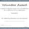 Certificates: Stylish Volunteer Certificate Template Sample Throughout Volunteer Of The Year Certificate Template