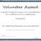 Certificates: Stylish Volunteer Certificate Template Sample With Volunteer Certificate Template