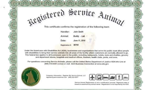 Certificates. Terrific Service Dog Certificate Template with Service Dog Certificate Template