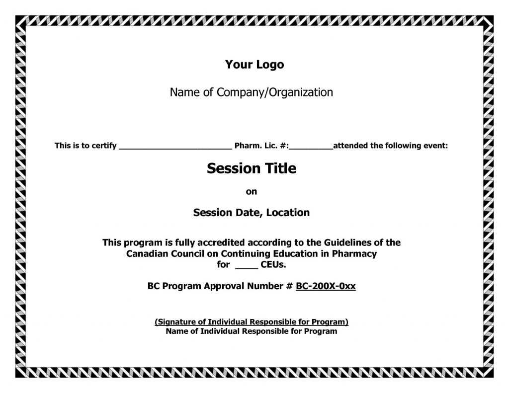 Ceu Certificate Of Completion Template Brochure Templates Within