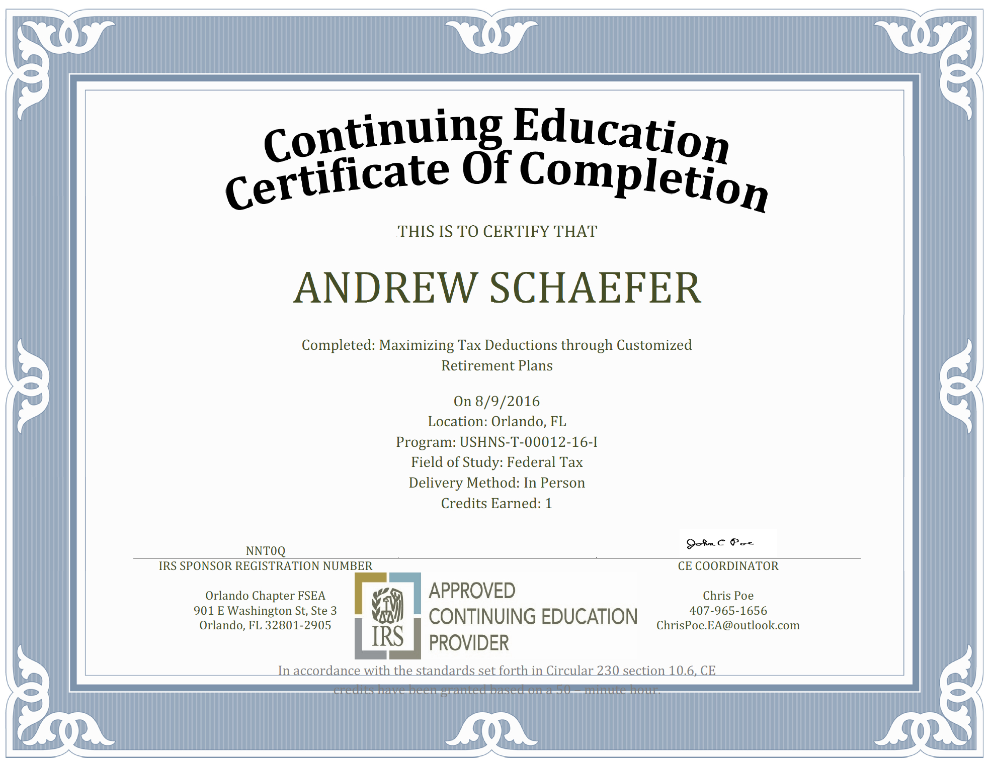 Ceu Certificate Of Completion Template Sample In Ceu Certificate Template