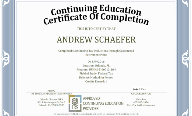 Ceu Certificate Of Completion Template Sample intended for Continuing Education Certificate Template