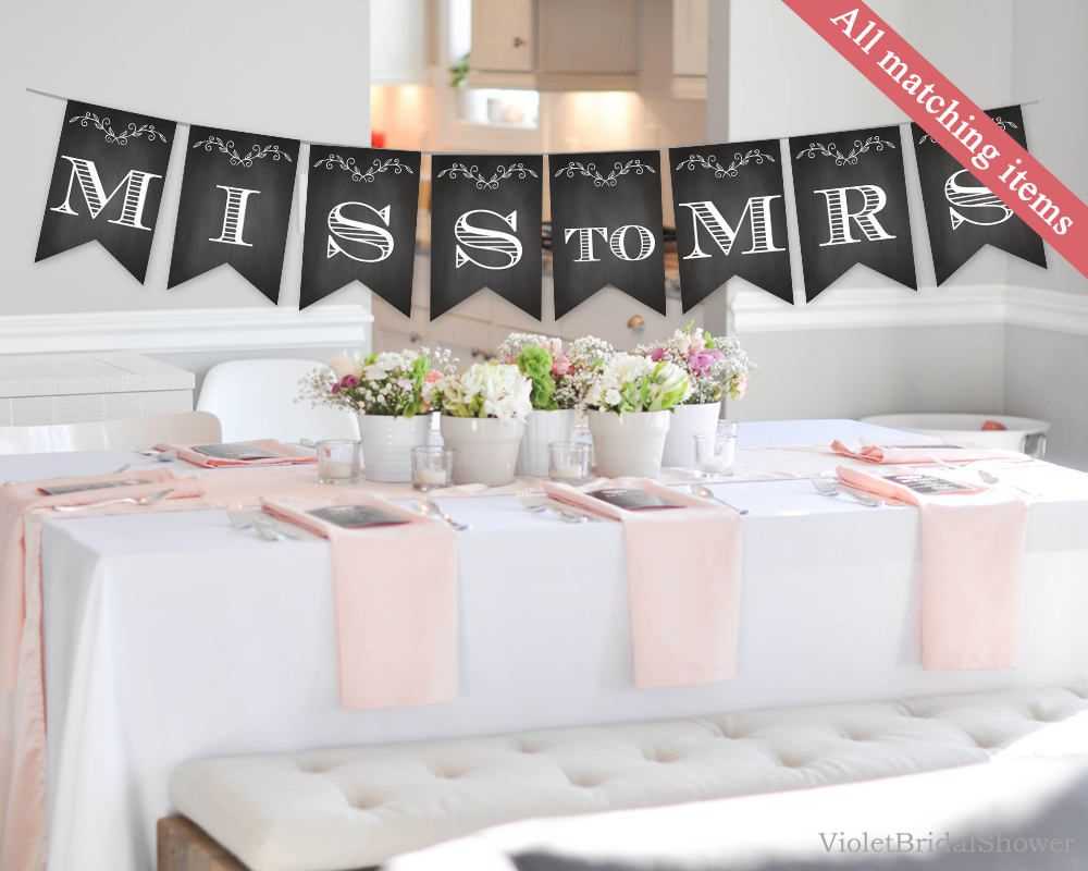 Chalkboard Bridal Shower Banner Template. Printable Bridal Pertaining To Bridal Shower Banner Template