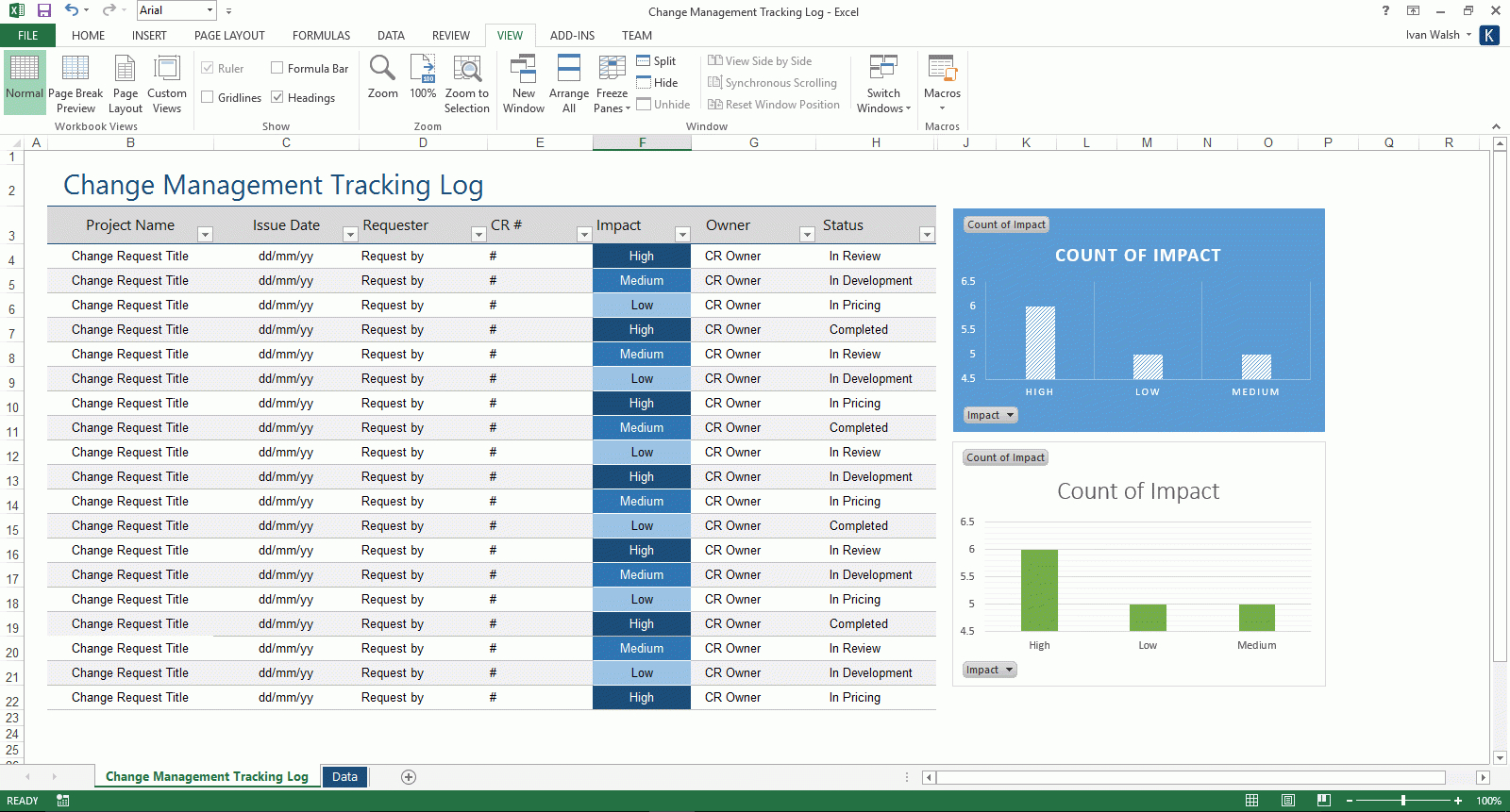 Change Management Log Template – Ms Excel – Software Testing For Test Summary Report Excel Template