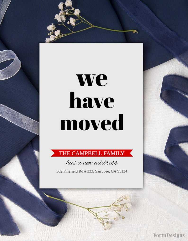 Change Of Address Cards Moving Announcement Download Printable New Address  New Home Card We've Moved Moving Cards Pdf 5X7 Inside Moving Home Cards Template