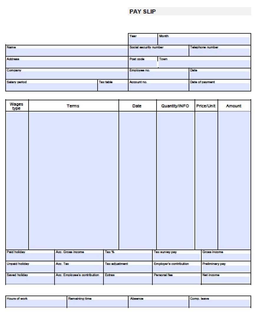 Check Stub Template Free | Pay Stub Template Free Blank Usa Intended For Blank Pay Stub Template Word