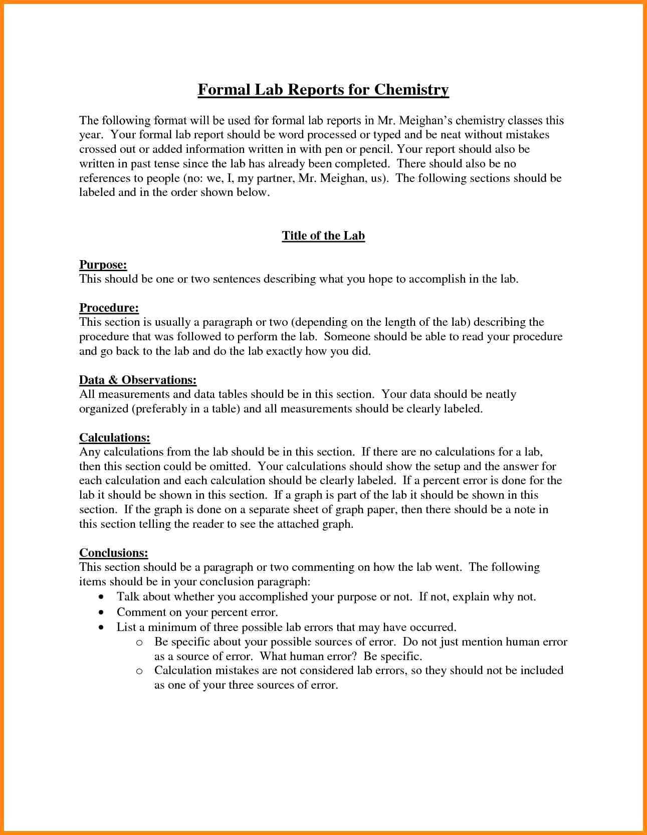 Chemistry Lab Report Template The Miracle Of Chemistry Lab Within Lab Report Template Chemistry