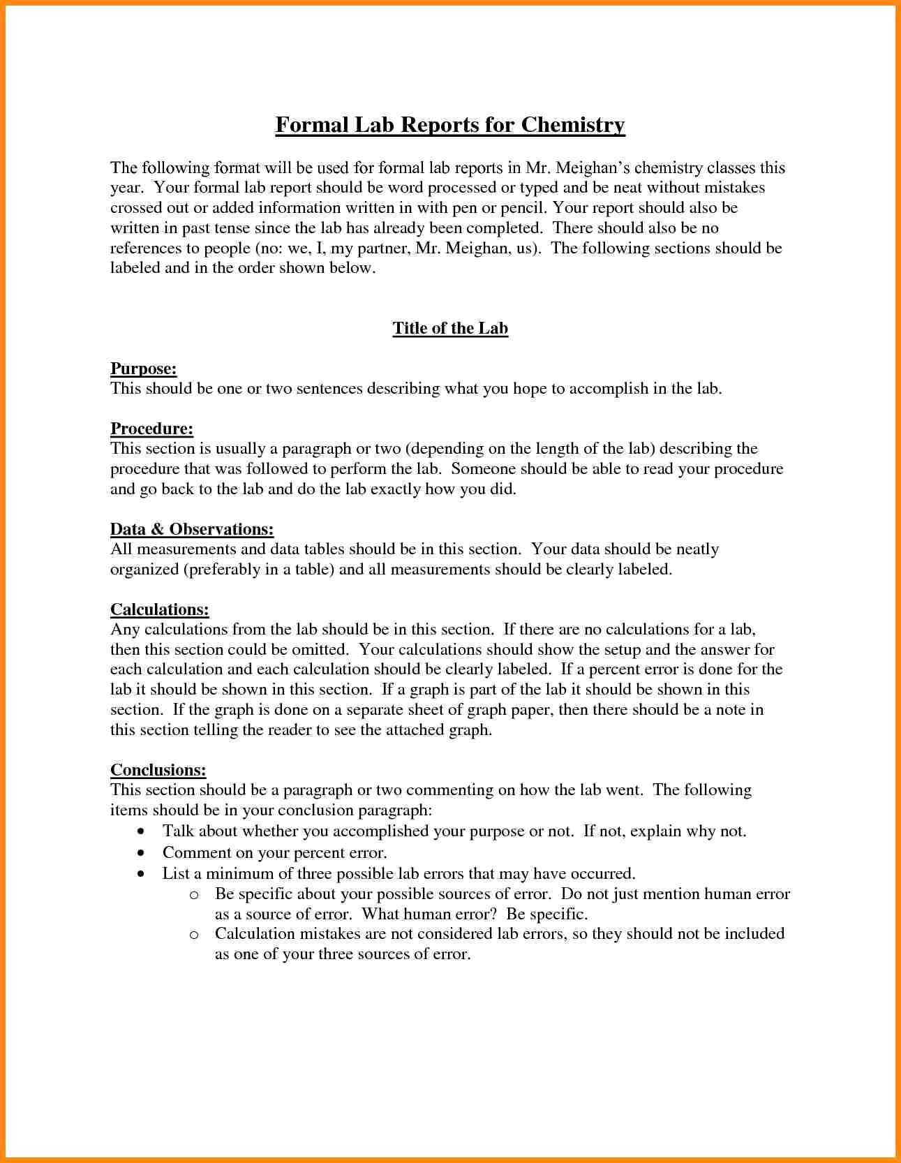 Chemistry Lab Report Template The Miracle Of Chemistry Lab Within Lab Report Template Chemistry