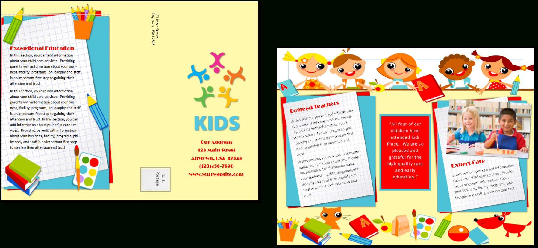 Child Care Brochure Template 20 In Daycare Brochure Template