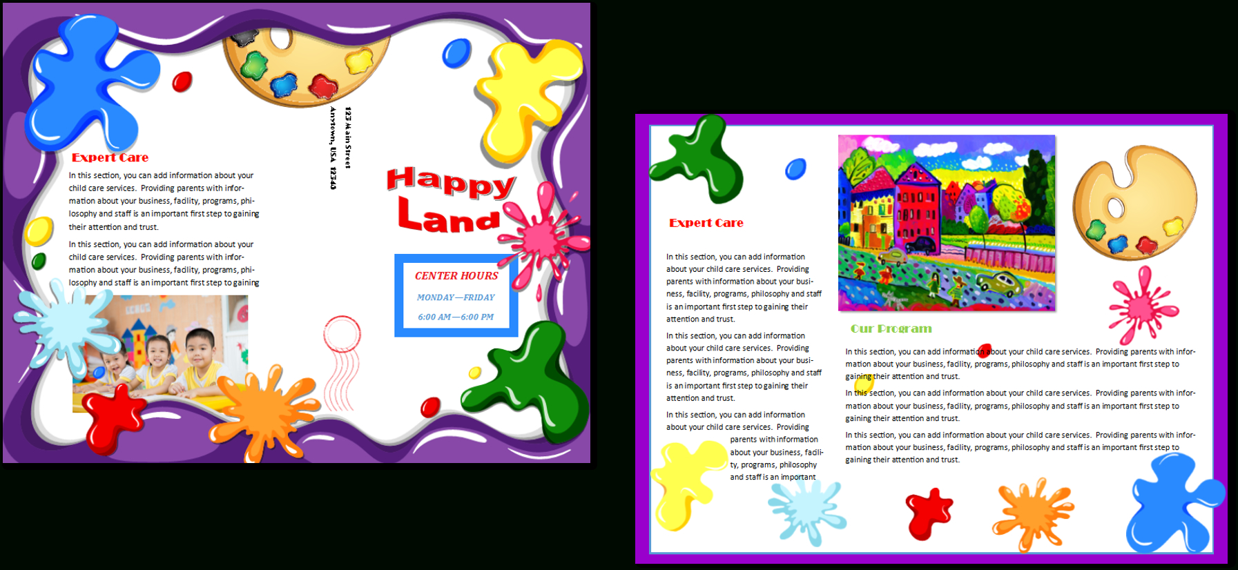 Child Care Brochure Template 21 Throughout Daycare Brochure Template