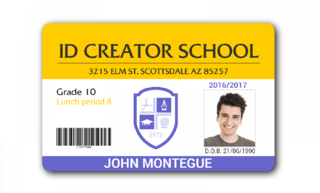 Child Id Card Template | Full Hd In 2019 | Id Card Template inside High School Id Card Template