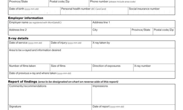 Chiropractor's X-Ray Report (Form 11Rc) with regard to Chiropractic X Ray Report Template