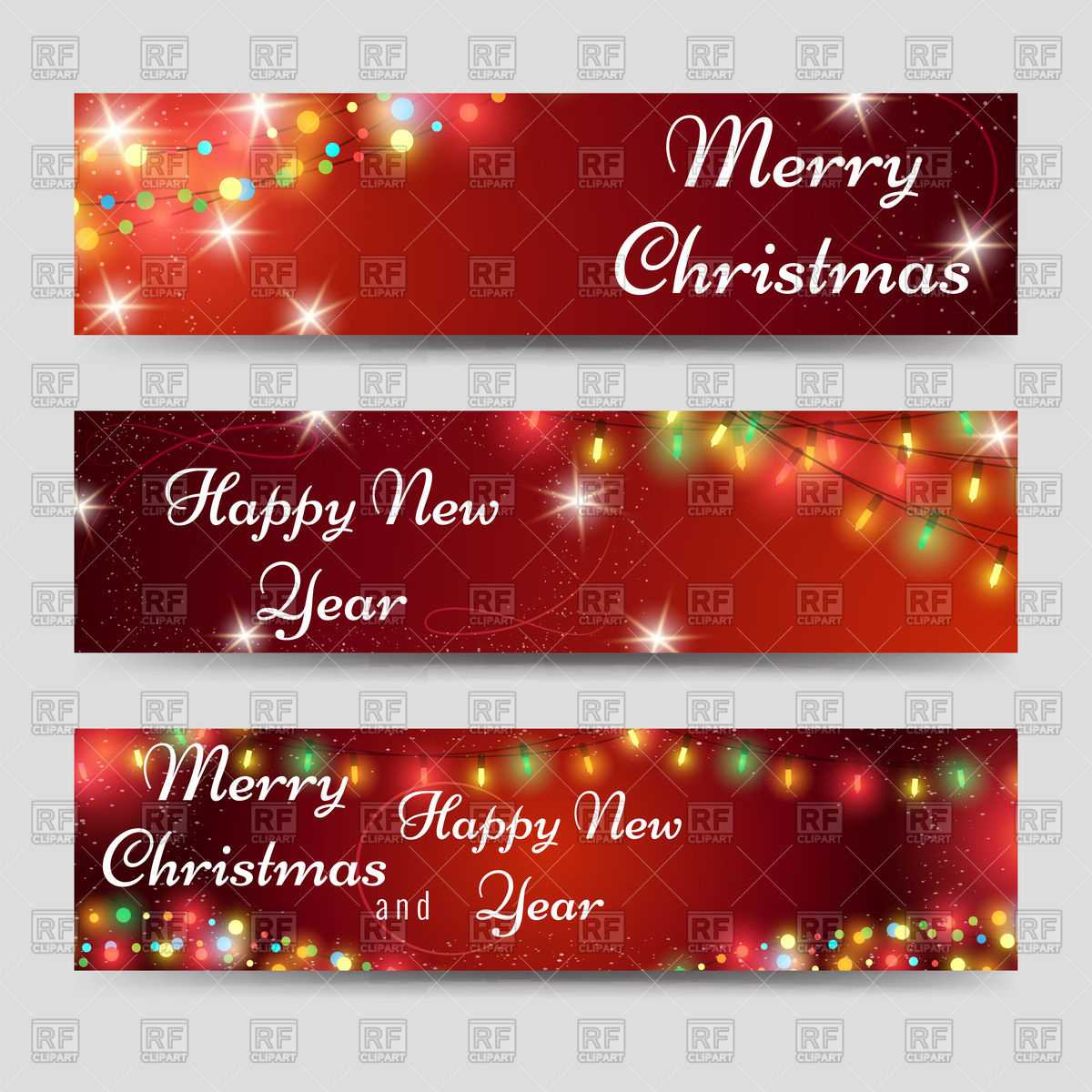 Christmas And New Year Banners Template Stock Vector Image Inside Merry Christmas Banner Template