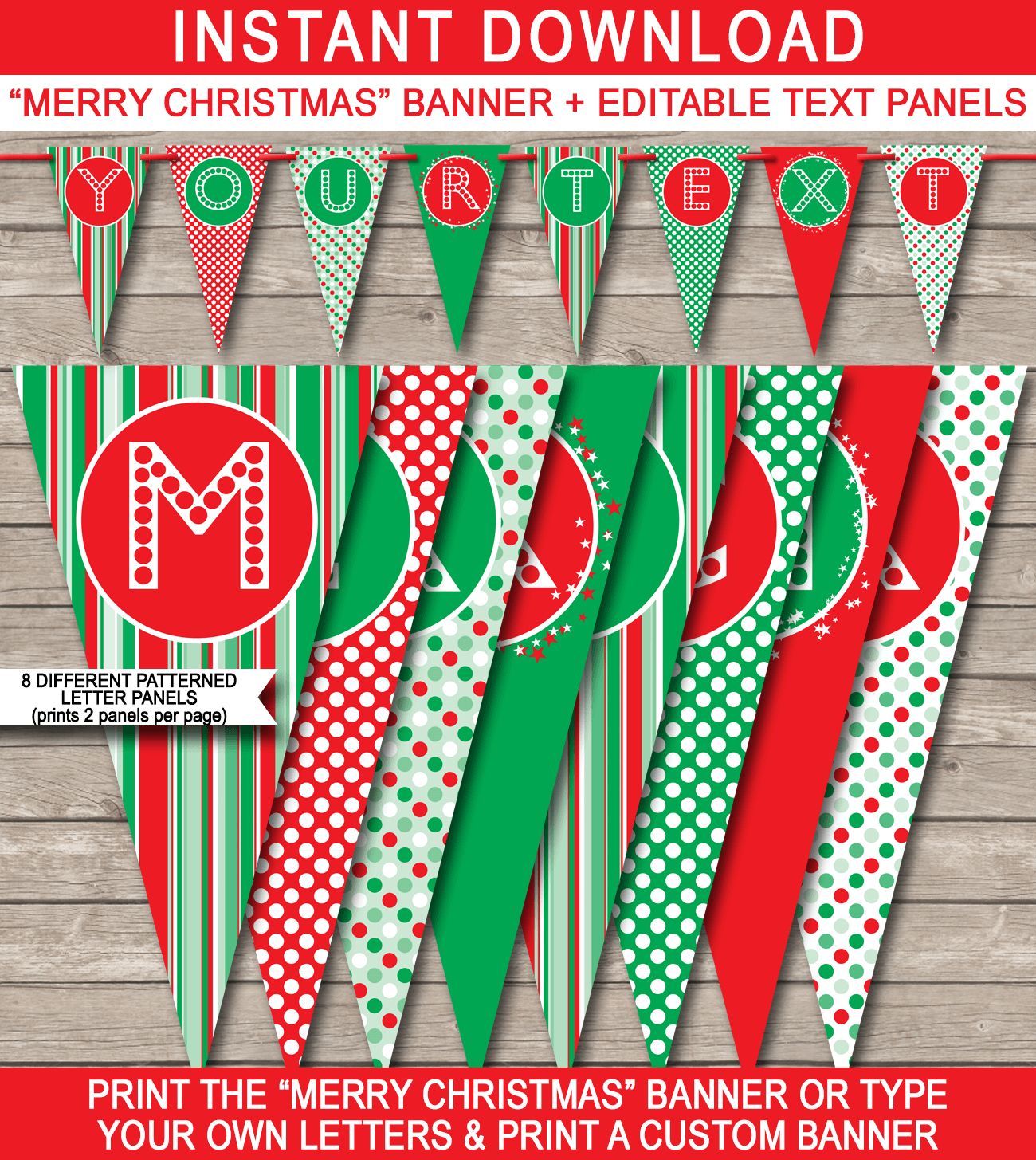 Christmas Banner Template – Red & Green For Merry Christmas Banner Template