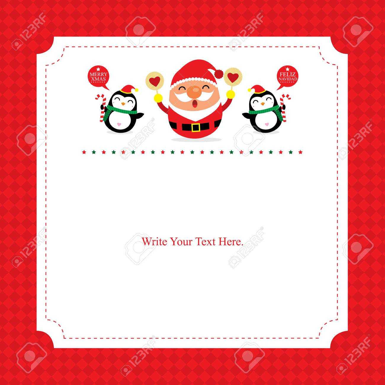 Christmas Card Template Santa Claus With Happy Holidays Card Template