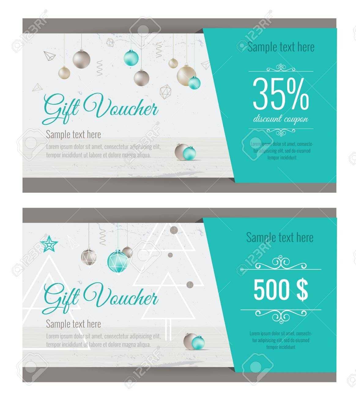 Christmas Gift Voucher Coupon Discount. Gift Certificate Template.. For Merry Christmas Gift Certificate Templates