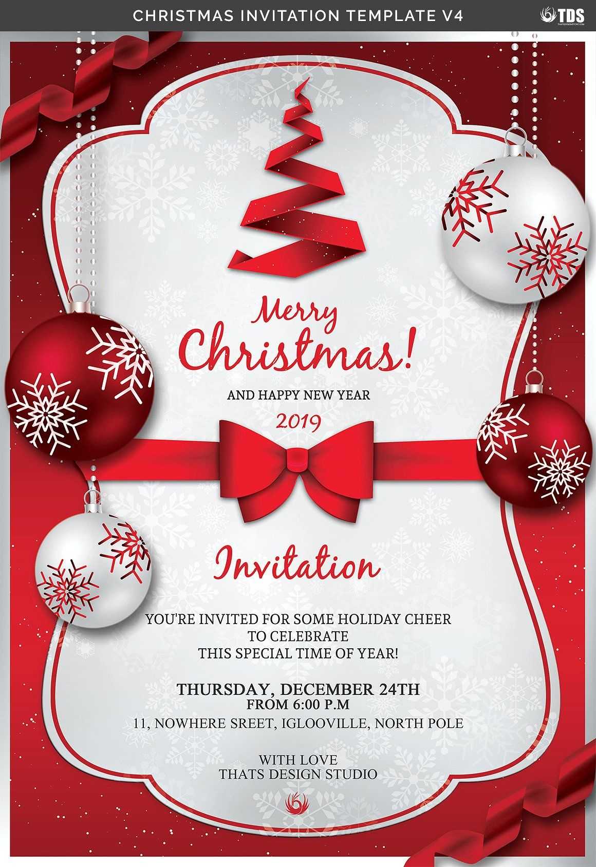 Christmas Invitation Template V4Thats Design Store On Inside Free Christmas Invitation Templates For Word