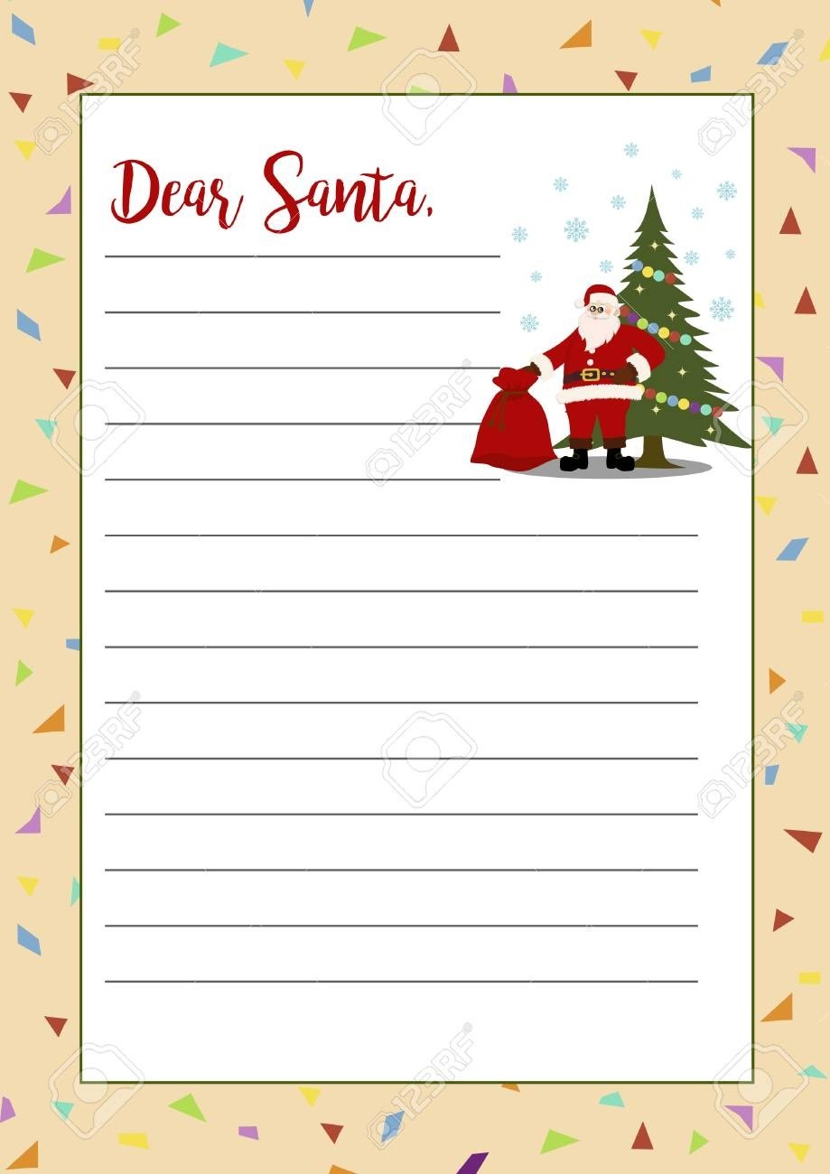 Christmas Letter From Santa Claus Template. Layout In A4 Size Regarding Christmas Note Card Templates